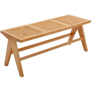 Wahson Office Chairs - Dining Bench in Rattan Wood Rustic Ottoman Bench Seat Bench Footstool for Kitchen Living Room Entryway, Natural Wood, Wahson Wahson Office Chairs - Dining Bench in Rattan Wood Rustic Ottoman Bench Seat Bench Footstool for Kitchen Living Room Entryway, Natural Wood, Wahson