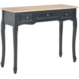 Dressing Console Table with 3 Drawers Black vidaXL Dressing Console Table with 3 Drawers Black vidaXL