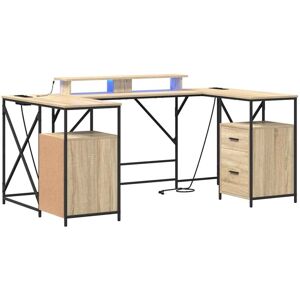 Desk with Drawer Sonoma oak 182 x 101 x 87.5 cm Engineered wood Vidaxl Desk with Drawer Sonoma oak 182 x 101 x 87.5 cm Engineered wood Vidaxl