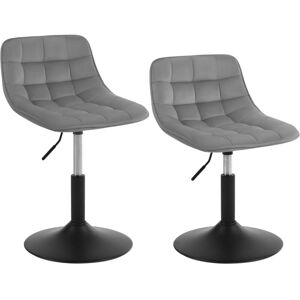 Woltu - 2x Breakfast bar stools Swivel Velvet Padded Seat Home chairs Cafe Seat Light Grey Woltu - 2x Breakfast bar stools Swivel Velvet Padded Seat Home chairs Cafe Seat Light Grey