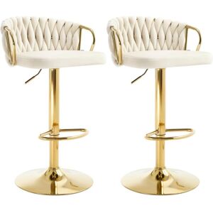 WOLTU 2x Breakfast Bar Stools Bar Chairs for Kitchen Counter, 360° Swivel Stool, Height Adjustable, Velvet, Cream WOLTU 2x Breakfast Bar Stools Bar Chairs for Kitchen Counter, 360° Swivel Stool, Height Adjustable, Velvet, Cream