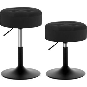 Woltu - 2x Height Adjustable 360°Rotatable Padded Swivel Comfortable Upholstered Seating with Storage, Black Woltu - 2x Height Adjustable 360°Rotatable Padded Swivel Comfortable Upholstered Seating with Storage, Black