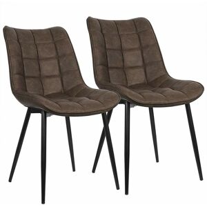 2Pcs dining chairs Living Room chairs Faux Leather with Padded Seat chairs Brown - Woltu 2Pcs dining chairs Living Room chairs Faux Leather with Padded Seat chairs Brown - Woltu