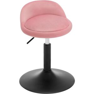 1x Bar Stools in Velvet Chairs Height Adjustable Stools Backrest, Pink +Black - Woltu 1x Bar Stools in Velvet Chairs Height Adjustable Stools Backrest, Pink +Black - Woltu
