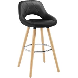 WOLTU Black Solid Wood Bar Stool with Footrest - Bar Stool WOLTU Black Solid Wood Bar Stool with Footrest - Bar Stool