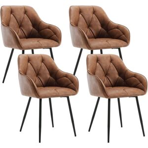 WOLTU Set of 4x Faux Leather Dining Chairs Accent home & restaurants Brown WOLTU Set of 4x Faux Leather Dining Chairs Accent home & restaurants Brown
