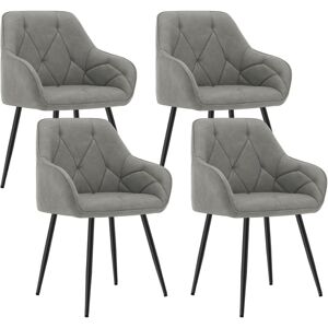 WOLTU Set of 4x Faux Leather Dining Chairs Accent home & restaurants Dark Grey WOLTU Set of 4x Faux Leather Dining Chairs Accent home & restaurants Dark Grey