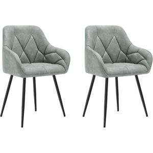 Set of 2x Faux Leather Dining Chairs Accent home & restaurants Grey - Woltu Set of 2x Faux Leather Dining Chairs Accent home & restaurants Grey - Woltu