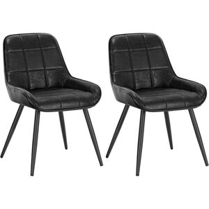 Set of 2 Faux Leather Dining Chairs Metal Legs Reception Restaurant Chairs - Woltu Set of 2 Faux Leather Dining Chairs Metal Legs Reception Restaurant Chairs - Woltu