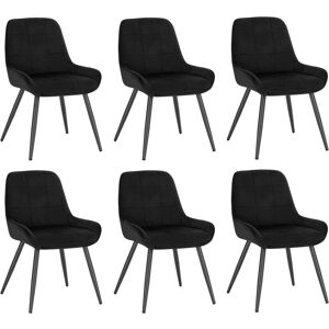 WOLTU Set of 6 Dining Chairs. Relaxing Chairs Velvet. Chairs for Bedroom. Living Room. Dining Room and Kitchen. Ergonomic Chairs with Backrest. Black WOLTU Set of 6 Dining Chairs. Relaxing Chairs Velvet. Chairs for Bedroom. Living Room. Dining Room and Kitchen. Ergonomic Chairs with Backrest. Black