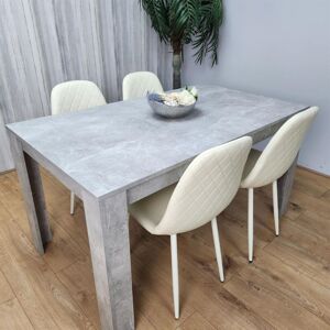 Kosy Koala - Wooden Rectangle Dining Table Sets with Set of 4 Chairs, Grey and Cream Kosy Koala - Wooden Rectangle Dining Table Sets with Set of 4 Chairs, Grey and Cream