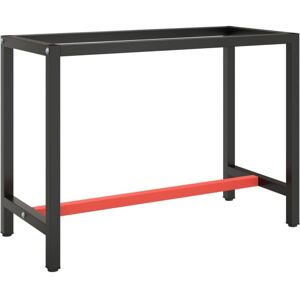 Work Bench Frame Matte Black and Matte Red 110x50x79 cm Metal vidaXL Work Bench Frame Matte Black and Matte Red 110x50x79 cm Metal vidaXL