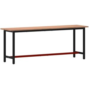 Workbench 220x55x81.5 cm Solid Wood Beech and Metal vidaXL Workbench 220x55x81.5 cm Solid Wood Beech and Metal vidaXL