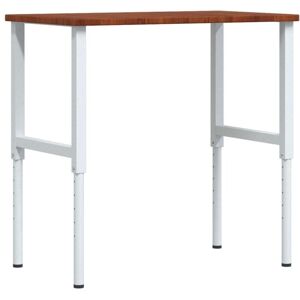 Workbench Dark Brown 100x60x(71.5-98) cm Solid Wood Oak Rectangular vidaXL Workbench Dark Brown 100x60x(71.5-98) cm Solid Wood Oak Rectangular vidaXL