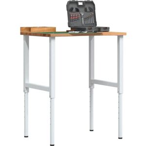 Vidaxl - Workbench Light Brown 80x60x(71.5-98) cm Solid Wood Oak Vidaxl - Workbench Light Brown 80x60x(71.5-98) cm Solid Wood Oak