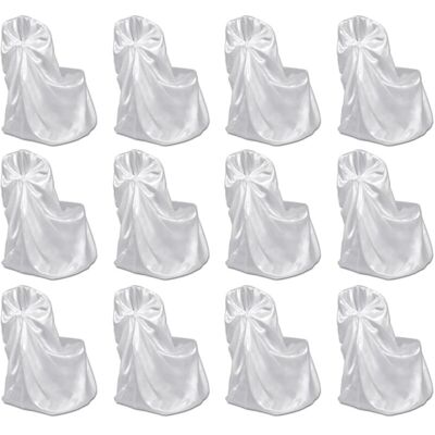 vidaXL Chair Cover for Wedding Banquet 12 pcs White - Chair Cover vidaXL Chair Cover for Wedding Banquet 12 pcs White - Chair Cover