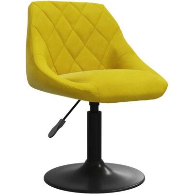 vidaXL Mustard Yellow Velvet Bar Stool - Bar Stool vidaXL Mustard Yellow Velvet Bar Stool - Bar Stool