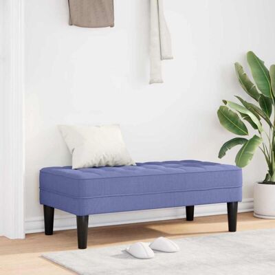 Vidaxl Blue Denim Rectangular Bench - Furniture Vidaxl Blue Denim Rectangular Bench - Furniture