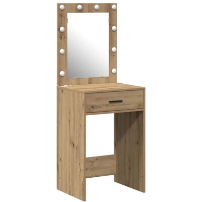 vidaXL Artisan Eiche MDF, Glas 50 x 41 x 135 cm Spiegel Schminktisch Brown - Vanity Table vidaXL Artisan Eiche MDF, Glas 50 x 41 x 135 cm Spiegel Schminktisch Brown - Vanity Table