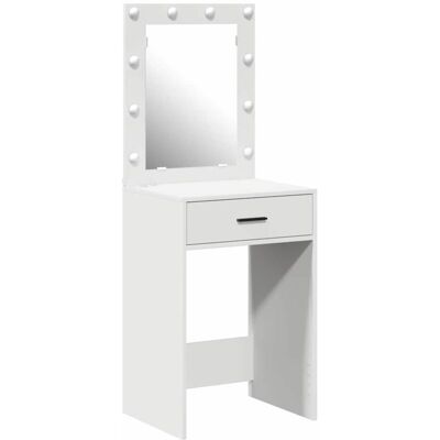 vidaXL White Wooden 50 x 41 x 135 cm Mirror Dressing Table - Dressing Table vidaXL White Wooden 50 x 41 x 135 cm Mirror Dressing Table - Dressing Table