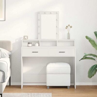 Vidaxl White MDF Dressing Table - Modern design and ample storage Vidaxl White MDF Dressing Table - Modern design and ample storage