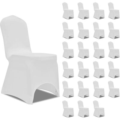 vidaXL White 24x Chair Cover Stretch Universal Banquet Slipcover vidaXL White 24x Chair Cover Stretch Universal Banquet Slipcover