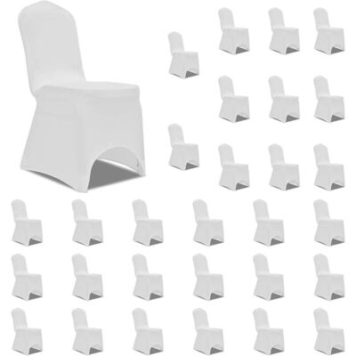 vidaXL White Stretch Chair Cover Set - Universal Banquet Slipcover vidaXL White Stretch Chair Cover Set - Universal Banquet Slipcover