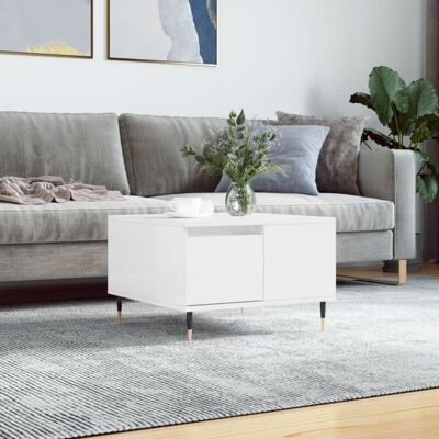 vidaXL White Gloss Coffee Table 55x55x36.5 cm Engineered Wood vidaXL White Gloss Coffee Table 55x55x36.5 cm Engineered Wood