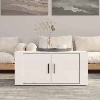 vidaXL White High Gloss Engineered Wood Coffee Table - 80x50x36 cm vidaXL White High Gloss Engineered Wood Coffee Table - 80x50x36 cm