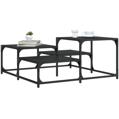 vidaXL Black Engineered Wood Coffee Table - Coffee Table vidaXL Black Engineered Wood Coffee Table - Coffee Table