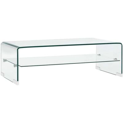 Coffee Table Clear 98x45x31 cm Tempered Glass vidaXL Coffee Table Clear 98x45x31 cm Tempered Glass vidaXL
