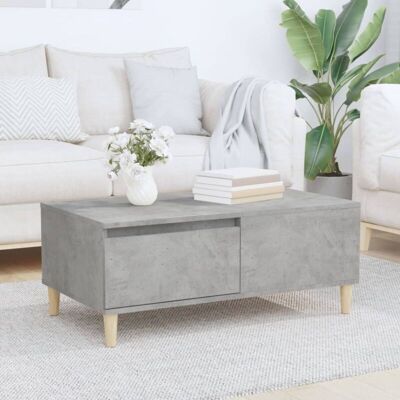 vidaXL Concrete Grey Eucalyptus Wood Coffee Table - Coffee Table vidaXL Concrete Grey Eucalyptus Wood Coffee Table - Coffee Table