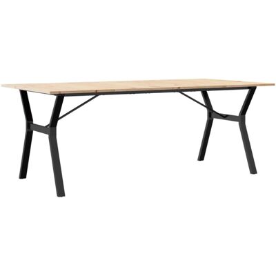 vidaXL Y-Frame Dining Table - Solid Pine & Steel - 200x100cm vidaXL Y-Frame Dining Table - Solid Pine & Steel - 200x100cm