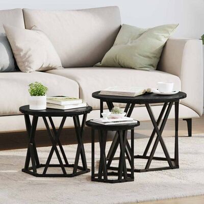vidaXL Black Oak Wood Coffee Table - Coffee Table vidaXL Black Oak Wood Coffee Table - Coffee Table