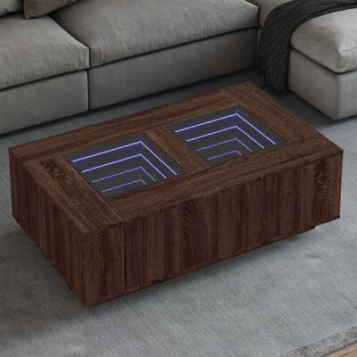 vidaXL Brown Oak LED Coffee Table - Living Room Furniture vidaXL Brown Oak LED Coffee Table - Living Room Furniture