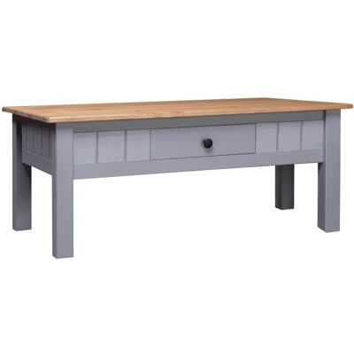 vidaXL Pine Wood Coffee Table - Grey - Living Room Furniture vidaXL Pine Wood Coffee Table - Grey - Living Room Furniture