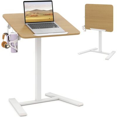 COSTWAY Foldable Mobile Standing Desk Height Adjustable Sit Stand Desk-Natural COSTWAY Foldable Mobile Standing Desk Height Adjustable Sit Stand Desk-Natural