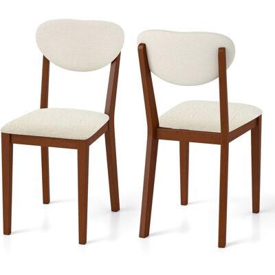 COSTWAY Sherpa Dining Chairs Set of 2 Modern Dining Chair w/Padded Seat-Walnut COSTWAY Sherpa Dining Chairs Set of 2 Modern Dining Chair w/Padded Seat-Walnut