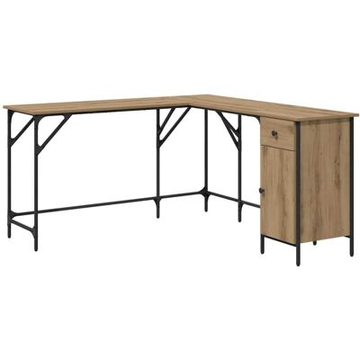 Desk Artisan Oak 141 x 141 x 75 cm Engineered Wood vidaXL Desk Artisan Oak 141 x 141 x 75 cm Engineered Wood vidaXL