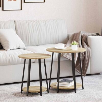 Vidaxl - Side Tables 2 pcs in Sonoma oak wood and metal Vidaxl - Side Tables 2 pcs in Sonoma oak wood and metal