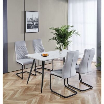 Hallowood Furniture - MarbleTop - Grey Fabric Chairs Hallowood Furniture - MarbleTop - Grey Fabric Chairs