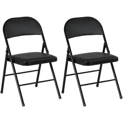 HOMCOM 2 Pack Padded Folding Chairs - Folding Chairs HOMCOM 2 Pack Padded Folding Chairs - Folding Chairs