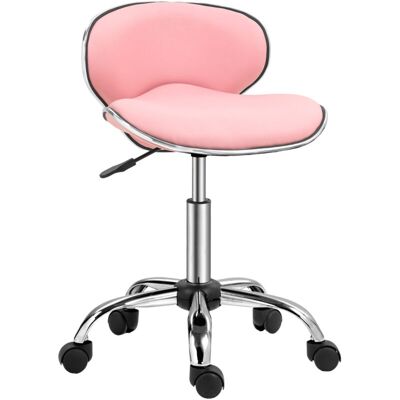 Office Chair Beauty Salon Rolling Technician Stool Chair Pink - Homcom Office Chair Beauty Salon Rolling Technician Stool Chair Pink - Homcom