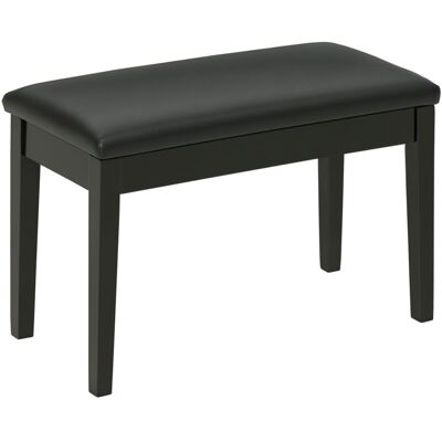 Classic Piano Bench Stool, pu Leather Padded Keyboard Seat Black - Homcom Classic Piano Bench Stool, pu Leather Padded Keyboard Seat Black - Homcom