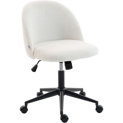 HOMCOM Desk Chair, Fluffy Swivel Office Chair for Makeup Vanity, Cream HOMCOM Desk Chair, Fluffy Swivel Office Chair for Makeup Vanity, Cream