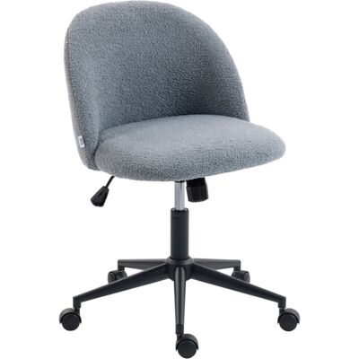 HOMCOM Desk Chair, Fluffy Swivel Office Chair for Makeup Vanity, Grey HOMCOM Desk Chair, Fluffy Swivel Office Chair for Makeup Vanity, Grey