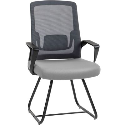 HOMCOM Desk Chair No Wheels, Meeting Chair with Mesh Back for Waiting Room HOMCOM Desk Chair No Wheels, Meeting Chair with Mesh Back for Waiting Room