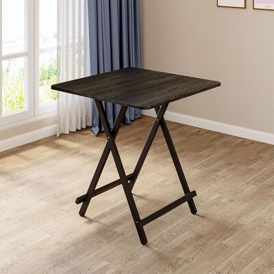 LIVINGANDHOME Black 70x70cm Folding Wooden Dining Table LIVINGANDHOME Black 70x70cm Folding Wooden Dining Table