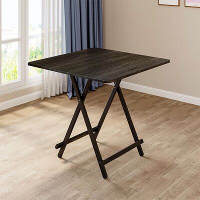 LIVINGANDHOME Black 80x80cm Folding Wooden Dining Table LIVINGANDHOME Black 80x80cm Folding Wooden Dining Table