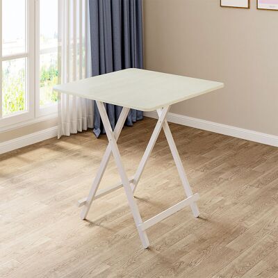 LIVINGANDHOME White 70x70cm Folding Wooden Dining Table LIVINGANDHOME White 70x70cm Folding Wooden Dining Table